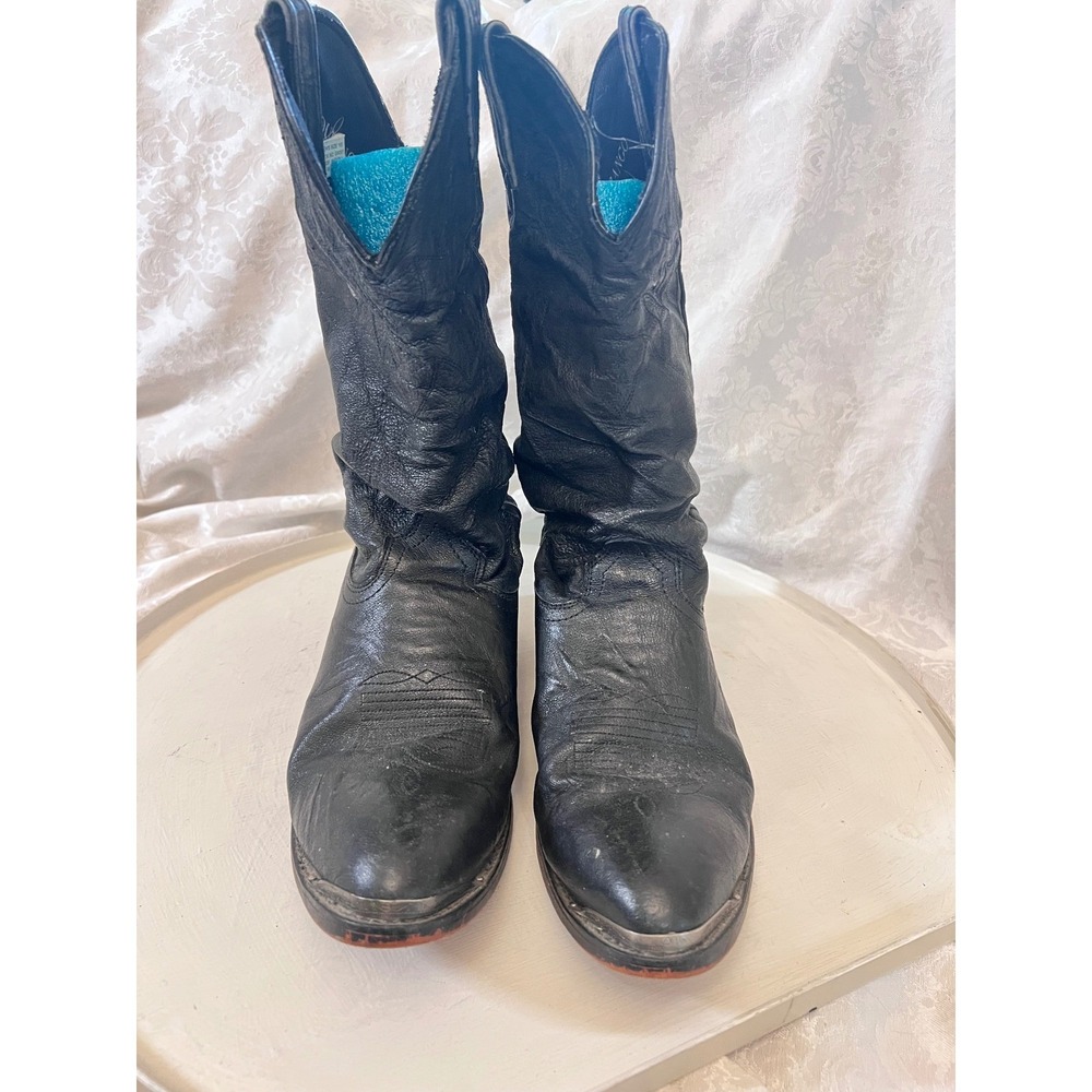 Durango Mens Black Leather Slouch Western Cowboy Boots SW5600 Size 10D